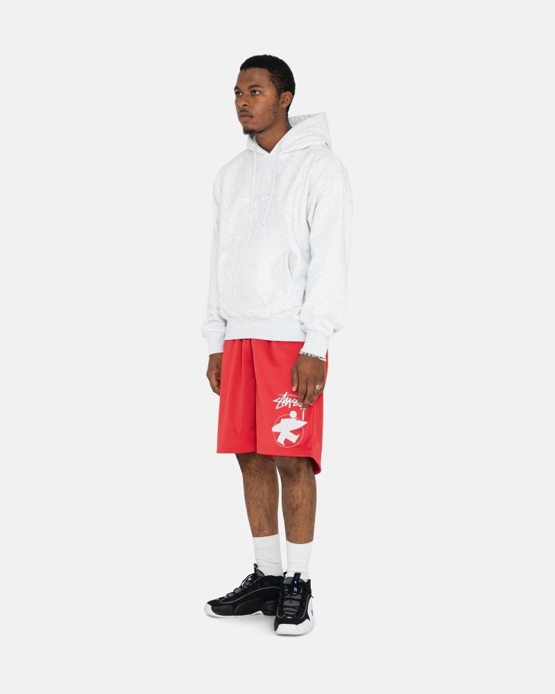 White Men's Stussy Stock Logo Applique Hoodies | AU0000079