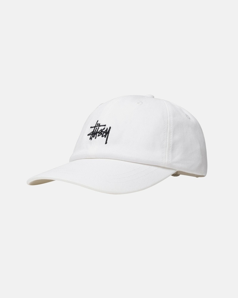 White Men's Stussy Stock Low Pro Caps | AU0000492