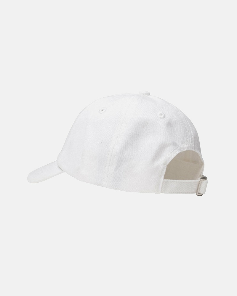 White Men's Stussy Stock Low Pro Caps | AU0000492