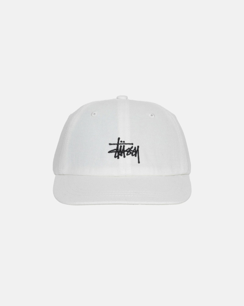 White Men\'s Stussy Stock Low Pro Caps | AU0000492