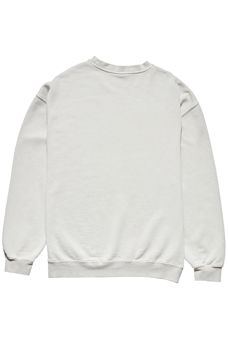 White Men's Stussy Stock Shadow Crew Sweaters | AU0000855