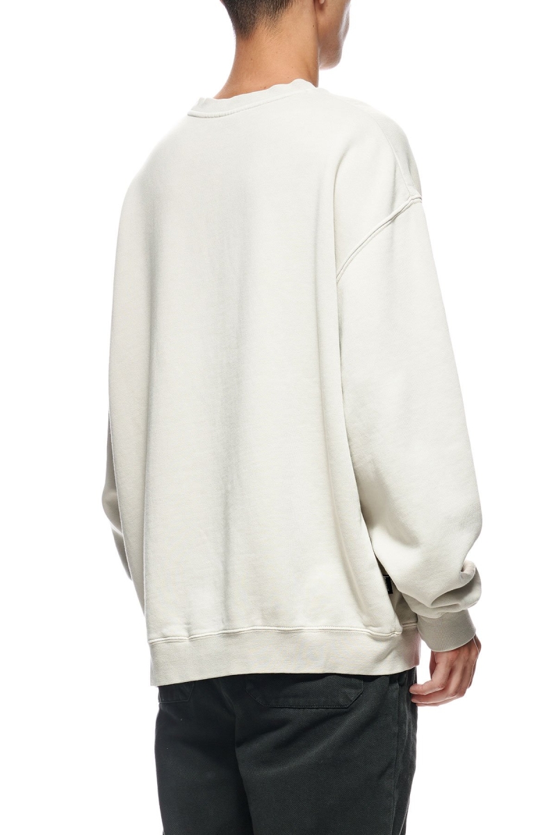 White Men's Stussy Stock Shadow Crew Sweaters | AU0000855