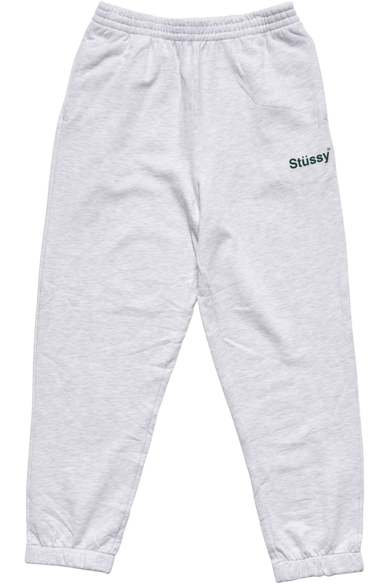 White Men\'s Stussy Text Fleece Trackpant Sportswear | AU0000793