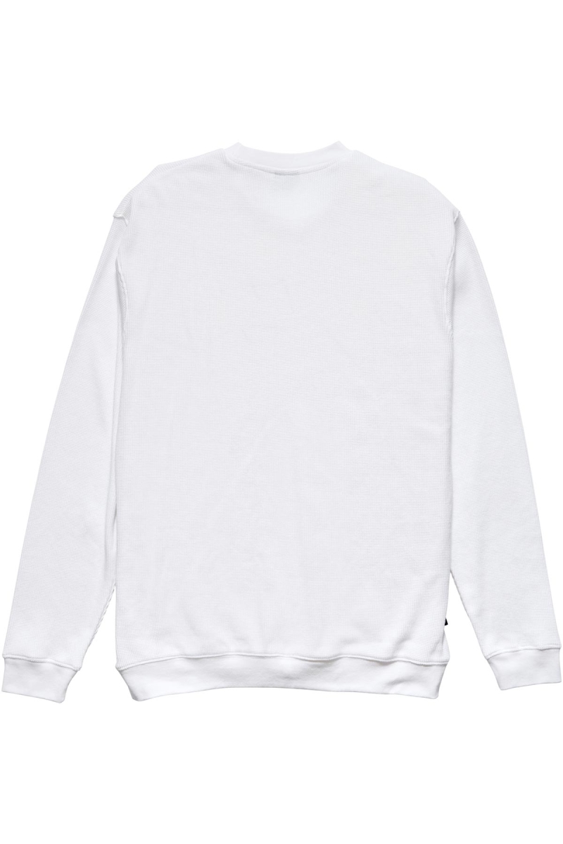 White Men's Stussy Workwear Waffle Crew Sweaters | AU0000866