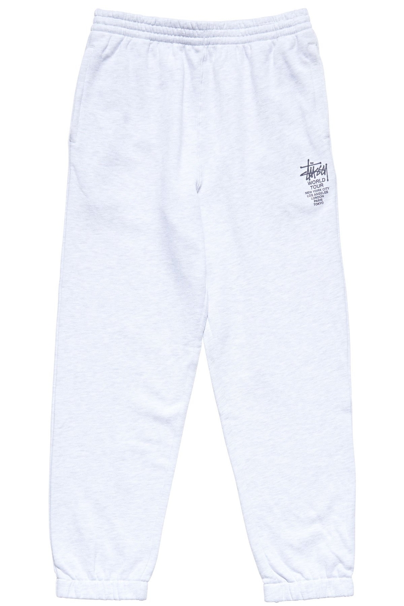 White Men\'s Stussy World Tour Track Pants | AU0001014