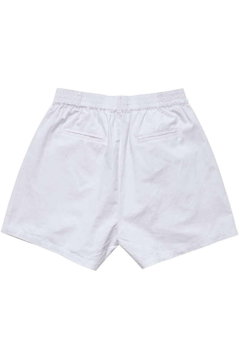 White Women's Stussy Brentwood Pleated Shorts | AU0000630