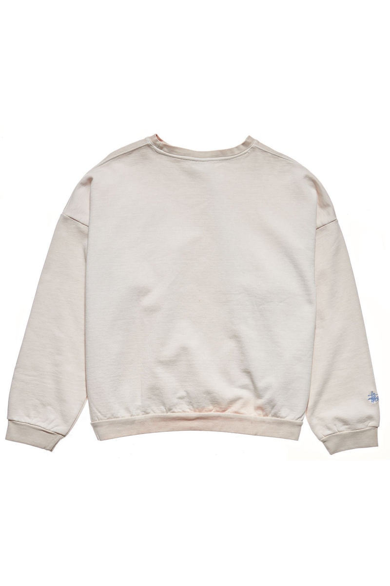 White Women's Stussy City Circle OS Crew Sweaters | AU0000825