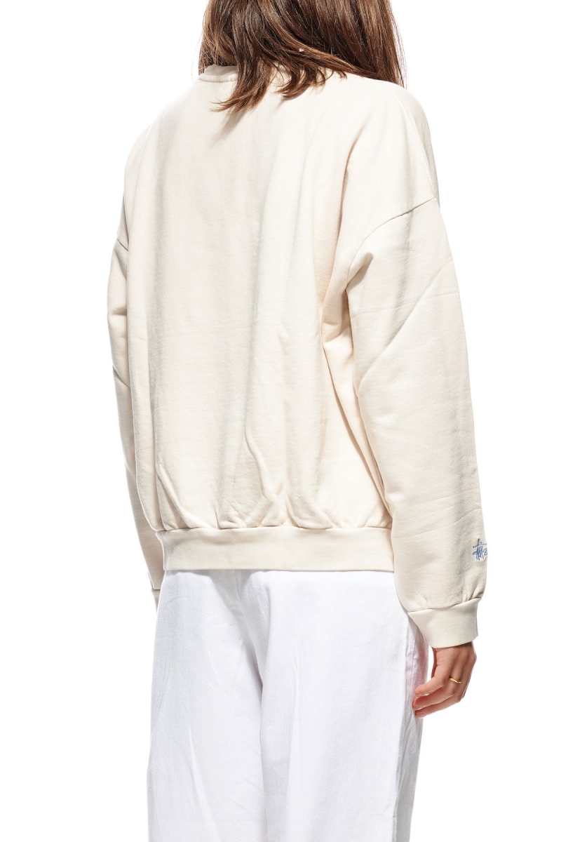 White Women's Stussy City Circle OS Crew Sweaters | AU0000825