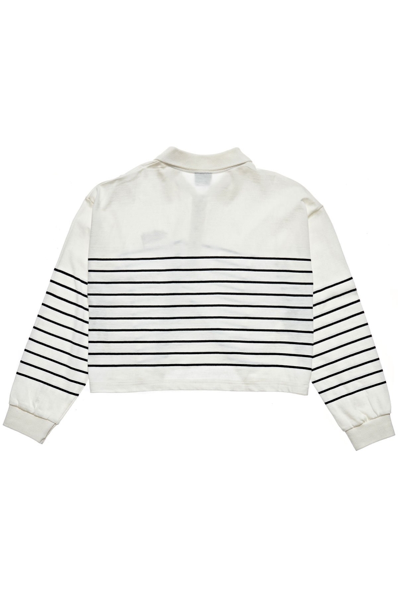 White Women's Stussy Emerson Stripe Rugby Shirts | AU0000306