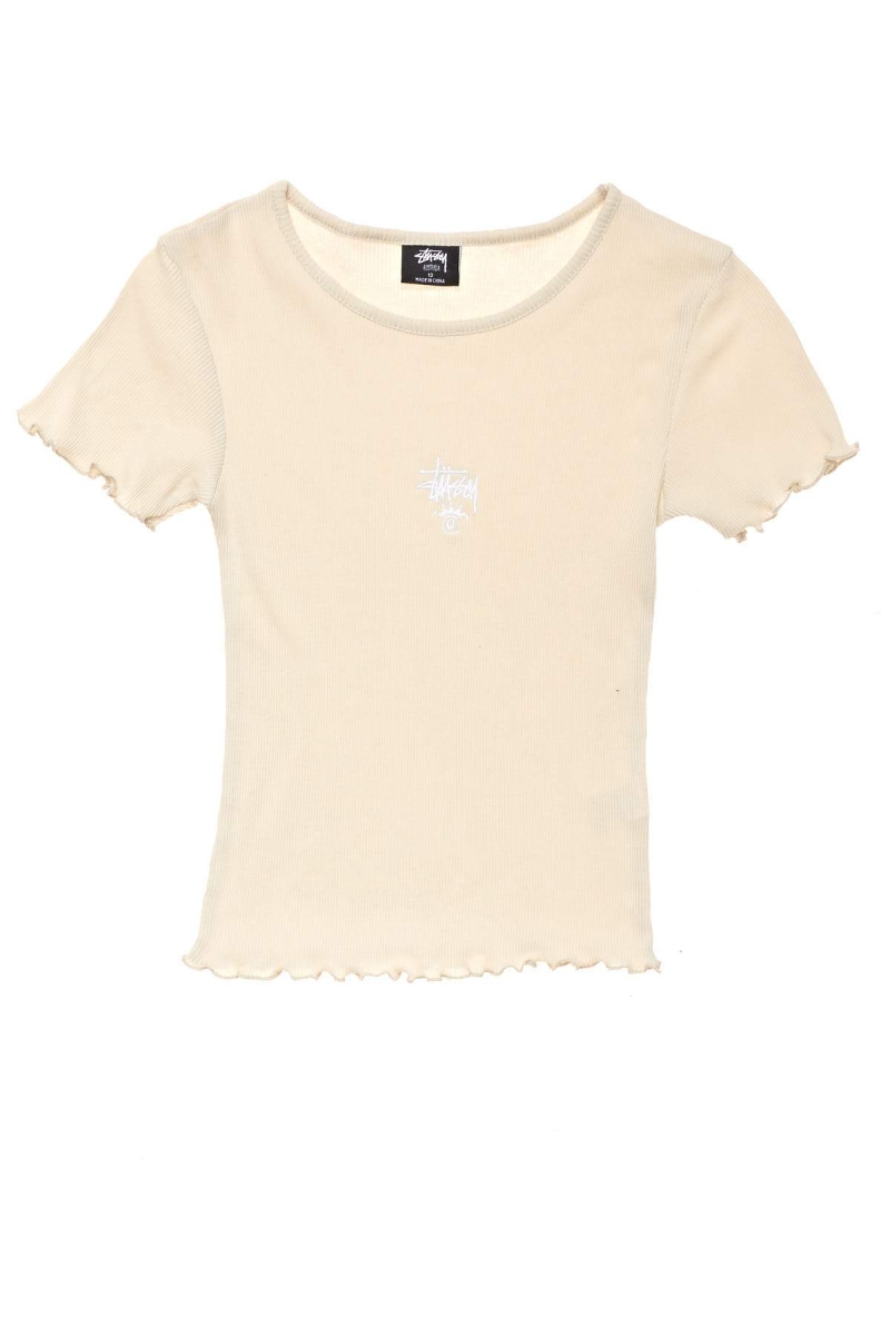 White Women\'s Stussy Fairmont Fluted T Shirts | AU0000167