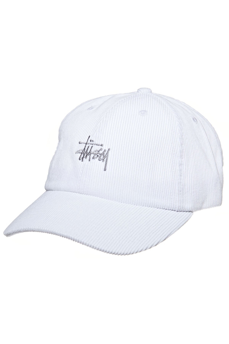 White Women\'s Stussy Graffiti Cord Low Pro Hats | AU0000452