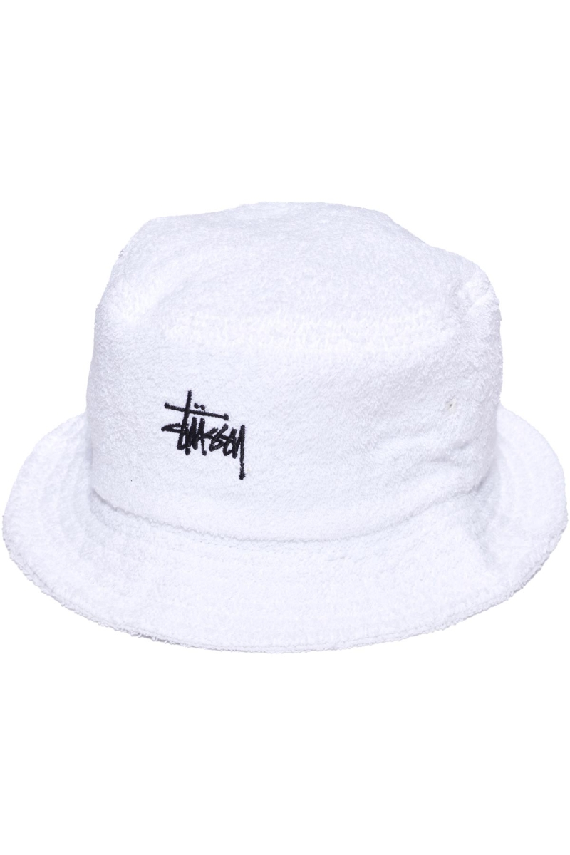 White Women\'s Stussy Graffiti Terry Bucket Hats | AU0000467