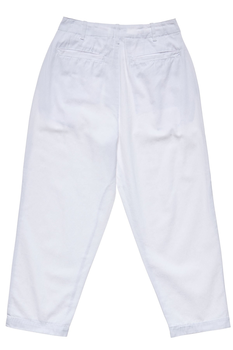 White Women's Stussy Harlan Cropped Pleat Pants | AU0000558