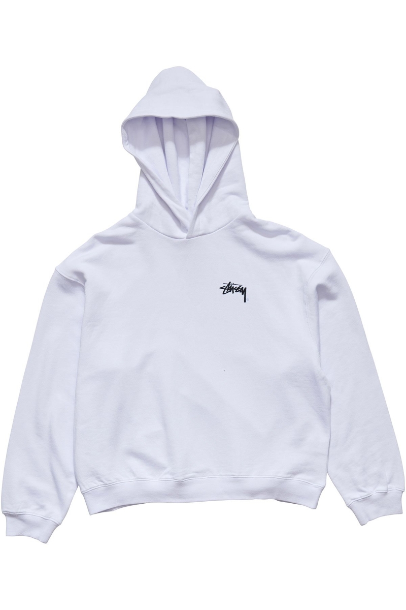 White Women\'s Stussy Player Fleece Hood Sportswear | AU0000780