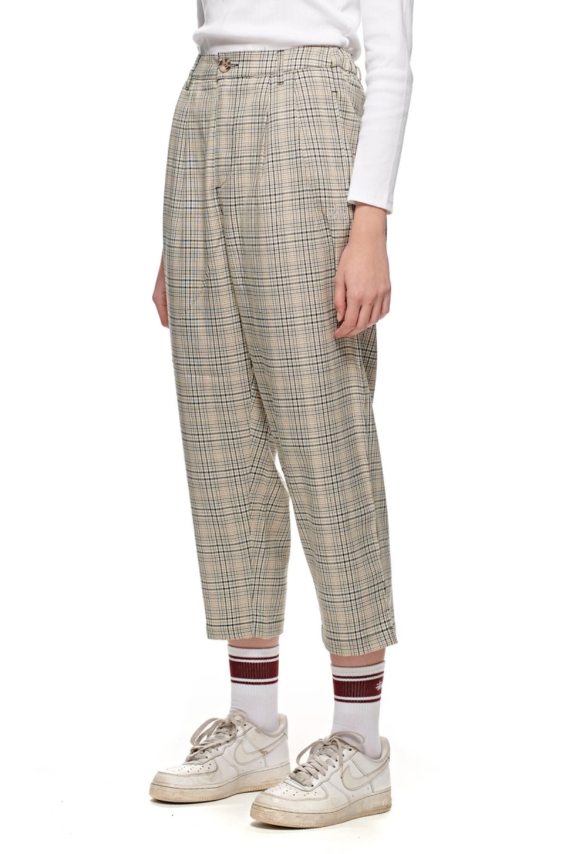 White Women's Stussy Prescott Check Pants | AU0000580