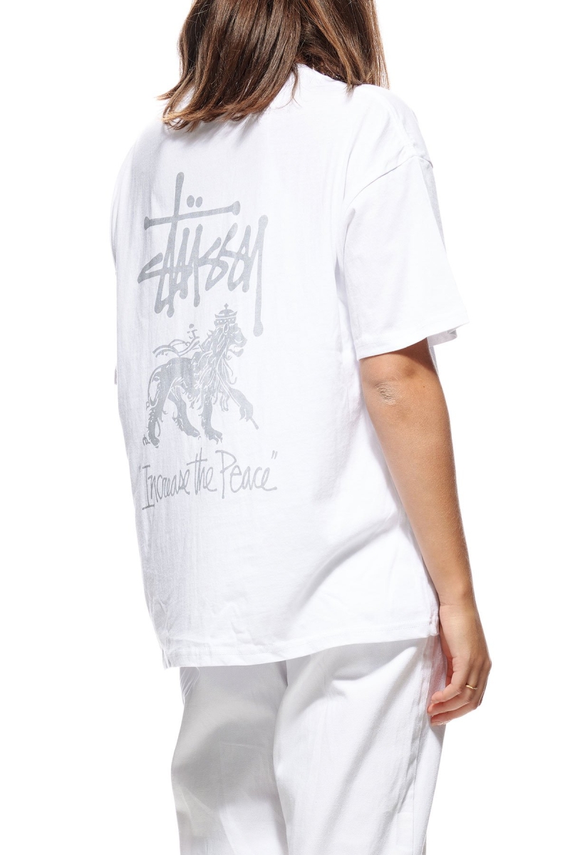 White Women's Stussy Regal Relaxed T Shirts | AU0000257