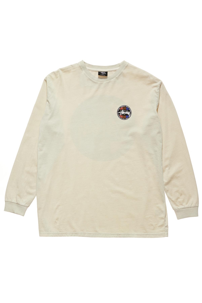 White Women\'s Stussy Roots Pigment LS Sweatshirts | AU0000952