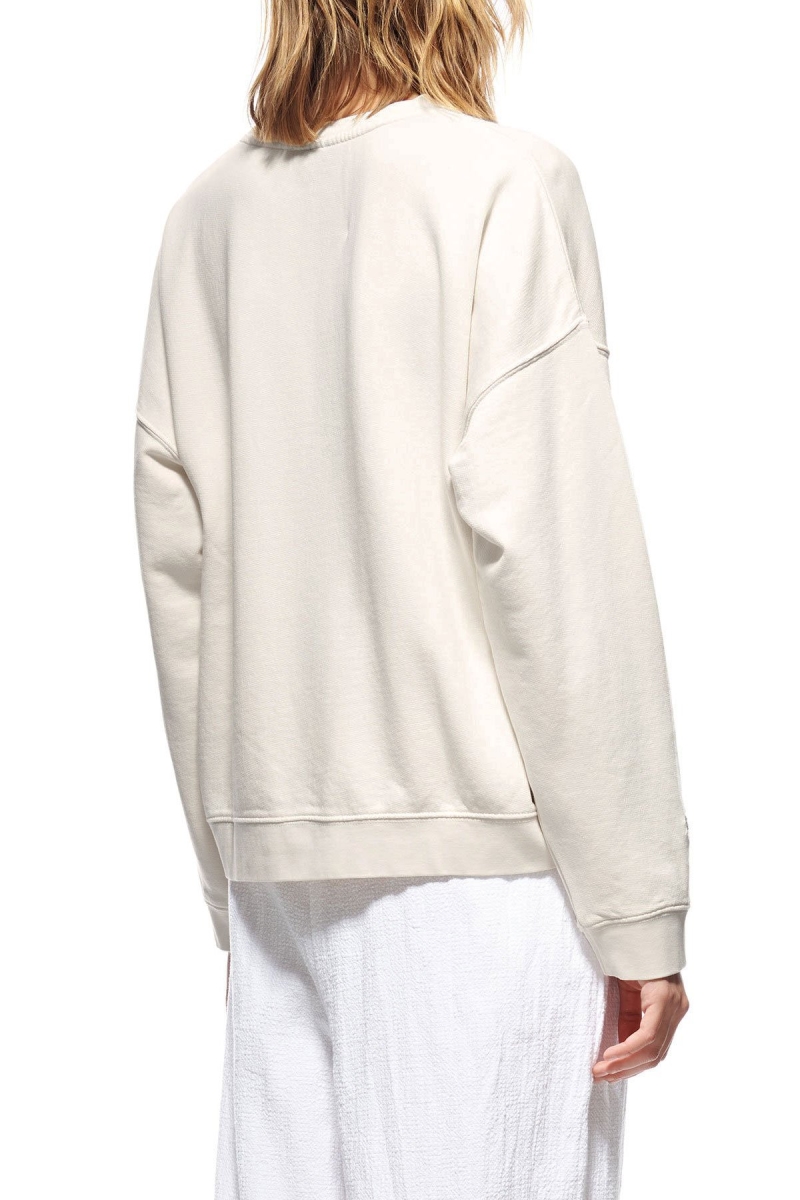 White Women's Stussy Scholarship BF Crew Sweaters | AU0000850