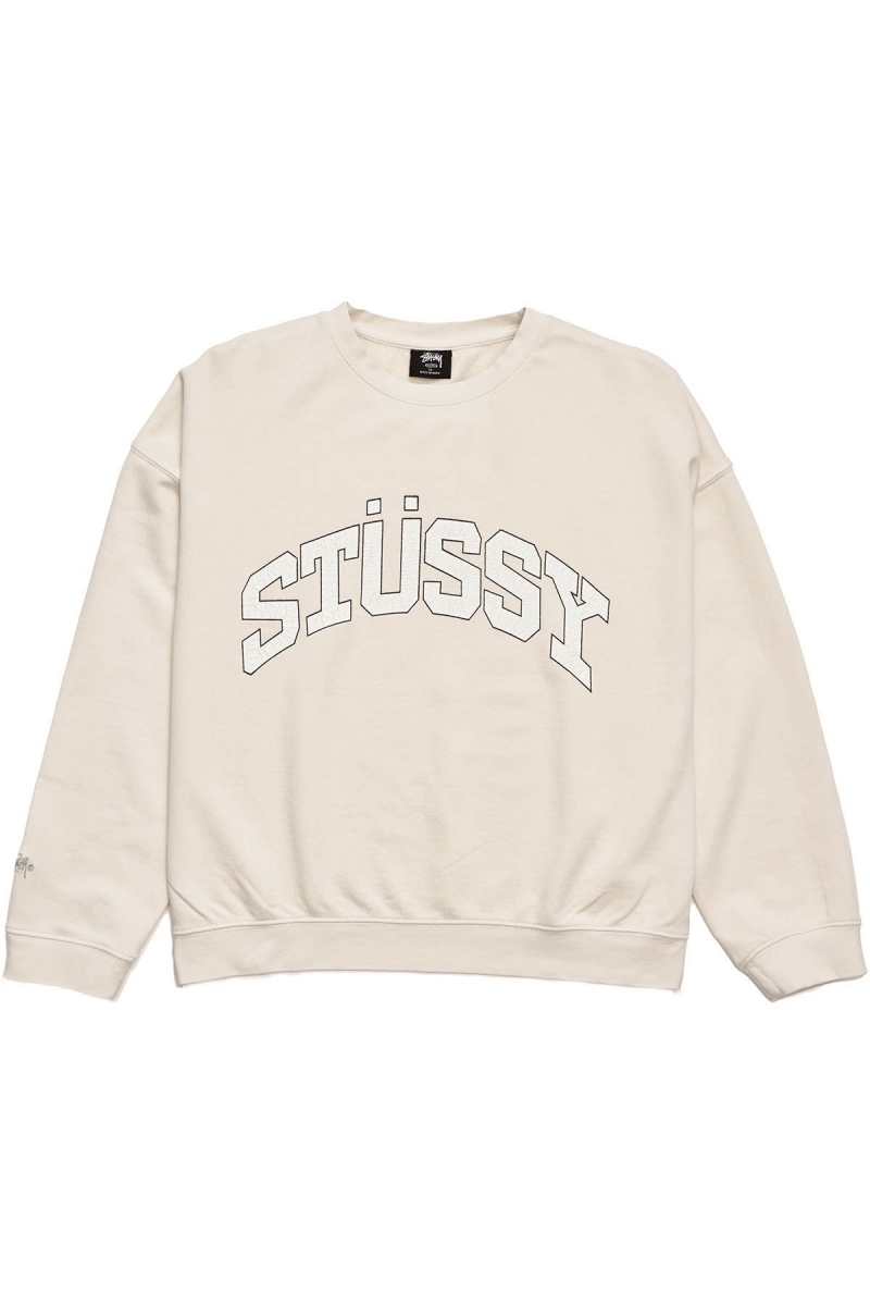 White Women\'s Stussy Scholarship BF Crew Sweaters | AU0000850