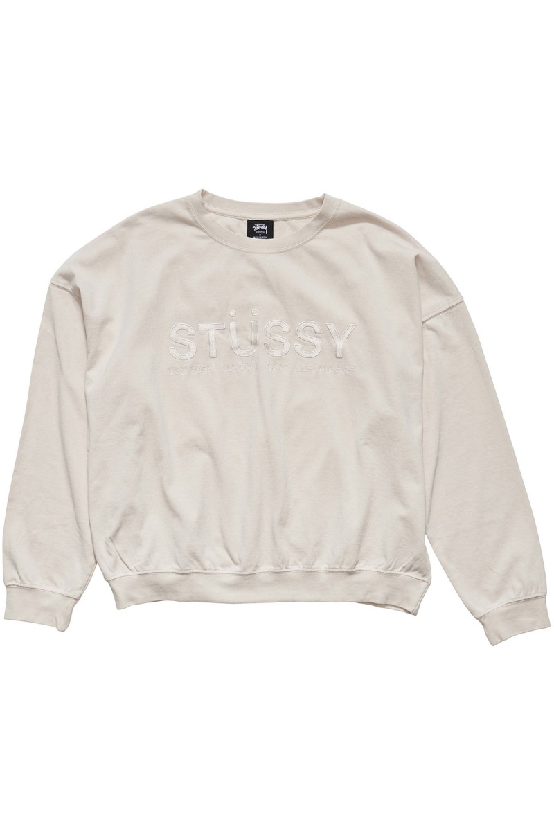 White Women\'s Stussy Trail Embroidered Rugby Crew Sportswear | AU0000799