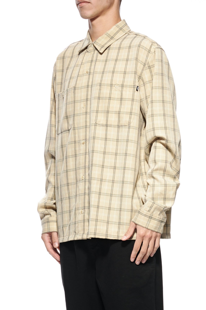 Yellow Men's Stussy Mellow Check LS Shirts | AU0000324