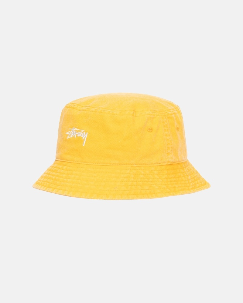 Yellow Men's Stussy Washed Stock Bucket Hats | AU0000508