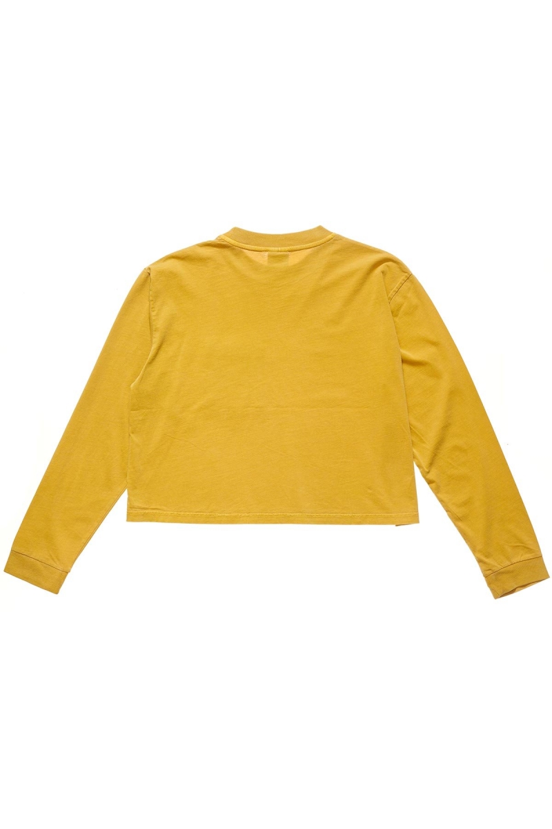 Yellow Women's Stussy Graffiti Pigment LS Boxy Sweatshirts | AU0000923