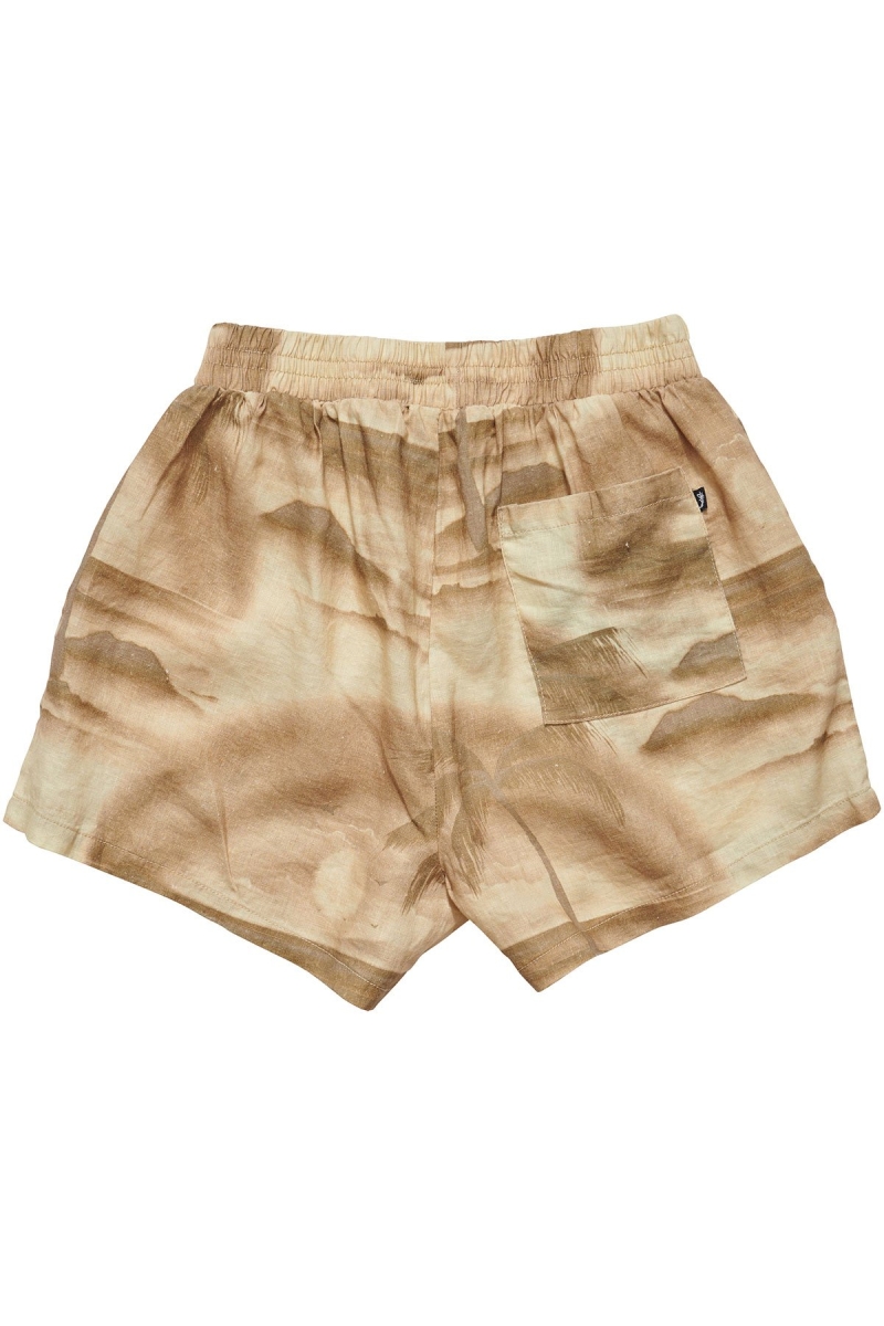 Yellow Women's Stussy Island Linen Shorts | AU0000648