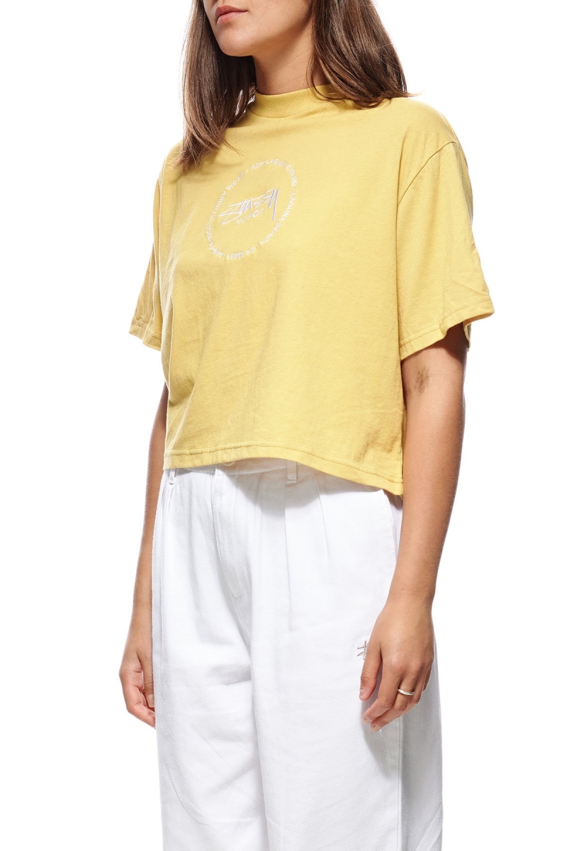 Yellow Women's Stussy Laguna Boxy T Shirts | AU0000235