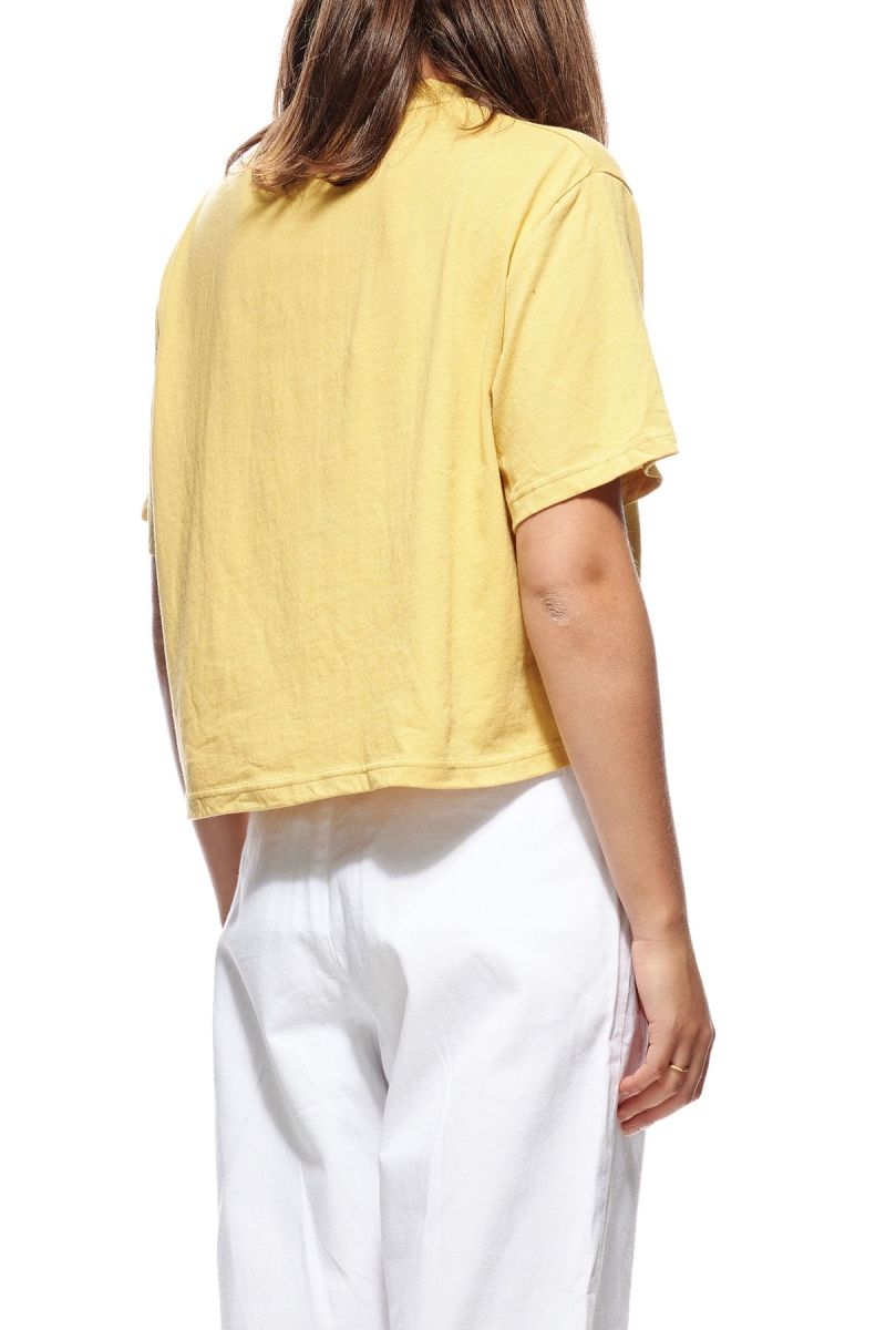 Yellow Women's Stussy Laguna Boxy T Shirts | AU0000235