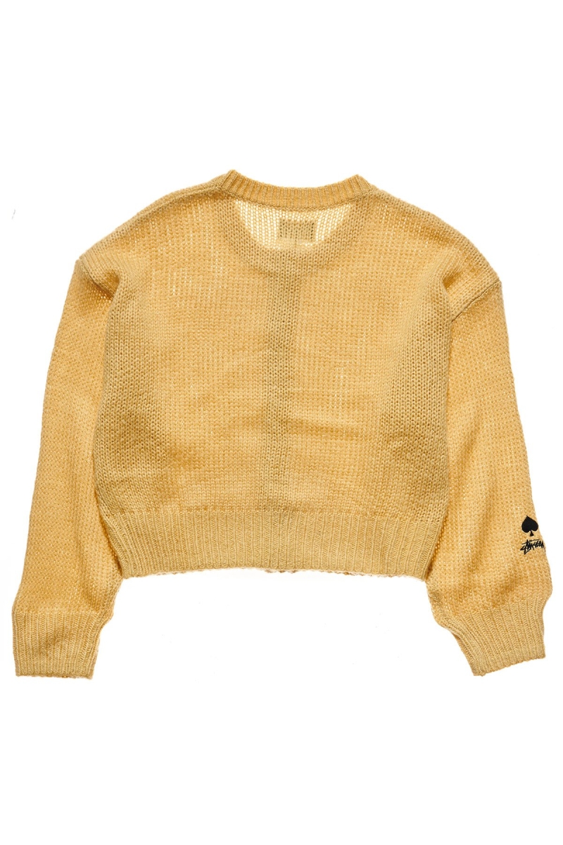 Yellow Women's Stussy Mable Button Up Cardy Sweaters | AU0000844