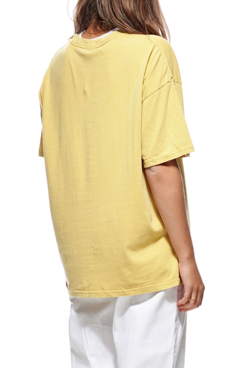 Yellow Women's Stussy Pacific Relaxed T Shirts | AU0000253