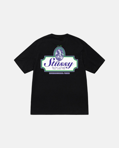 Black Men's Stussy Authentic T Shirts | AU0000096