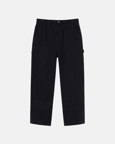 Black Men's Stussy Canvas Work Pants | AU0000551