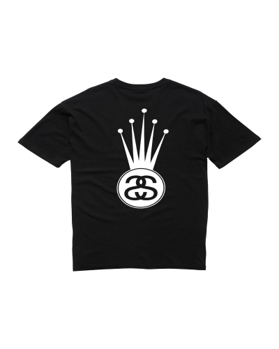 Black Men's Stussy Crown Link SS T Shirts | AU0000145