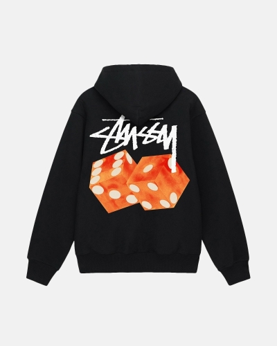 Black Men's Stussy Diced Out Hoodies | AU0000034