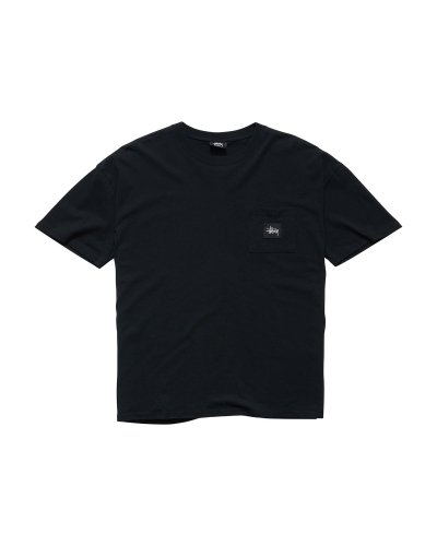 Black Men's Stussy Graffiti Label SS T Shirts | AU0000178