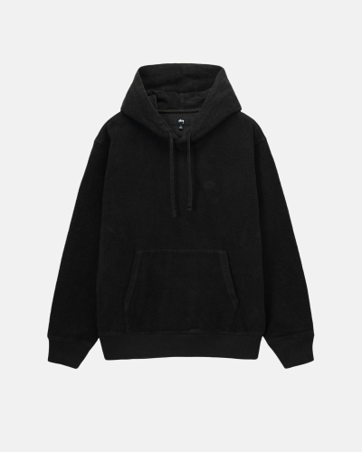 Black Men's Stussy Inside Out Fleece Hoodies | AU0000045