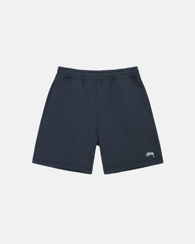 Black Men's Stussy Overdyed Stock Logo Shorts | AU0000655