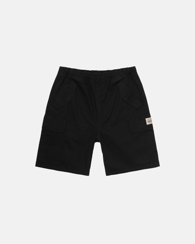 Black Men's Stussy Ripstop Cargo Shorts | AU0000671