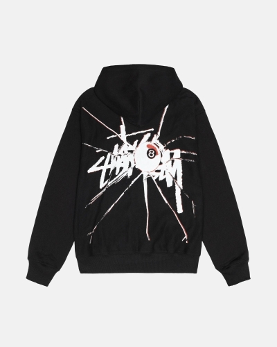 Black Men's Stussy Shattered Zip Hoodies | AU0000062