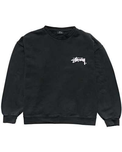 Black Men's Stussy Stock Shadow Crew Sweaters | AU0000852