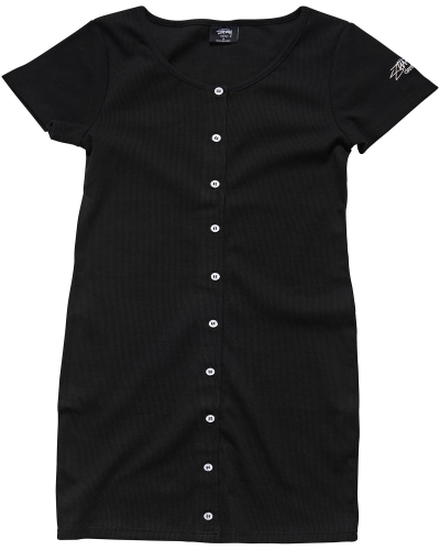 Black Women's Stussy Mission Rib Tee Dress | AU0000515