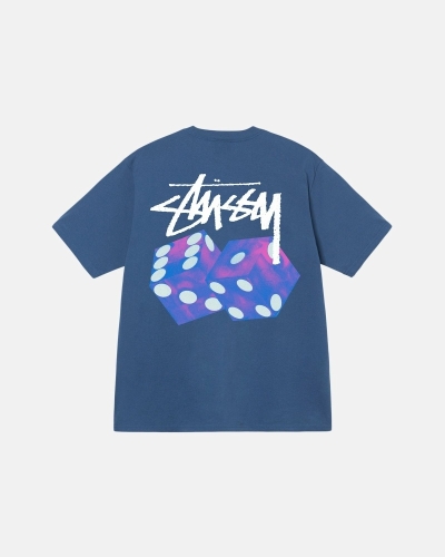 Blue Men's Stussy Authentic New Era T Shirts | AU0000093