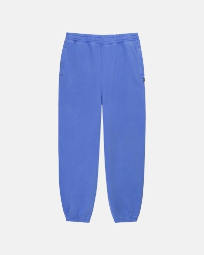 Blue Men's Stussy Pigment Dyed Fleece Pants | AU0000568