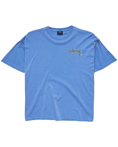 Blue Men's Stussy Shadow Stock SS T Shirts | AU0000263