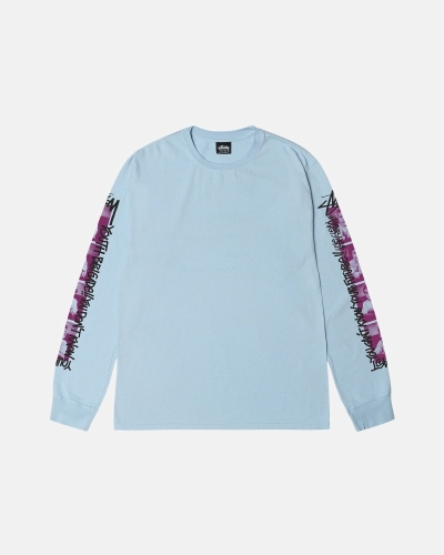 Blue Men's Stussy Youth Brigade Pigment Dyed Ls T Shirts | AU0000288