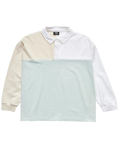 Blue Women's Stussy Hazel Panelled Rugby Shirts | AU0000314