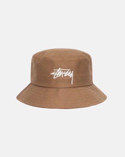 Brown Men's Stussy Big Stock Bucket Hats | AU0000405