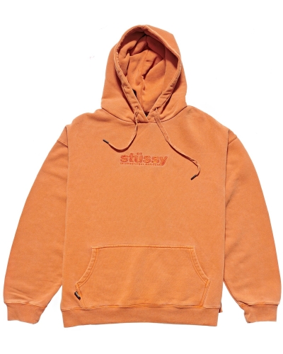 Brown Men's Stussy Italic Pigment Hoodies | AU0000048